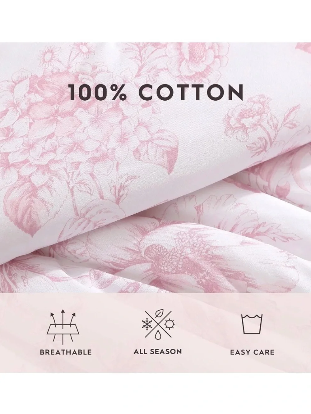 Laura Ashley Full/Queen Comforter Set 3 piece 1 comforter 2 pillow Shams
